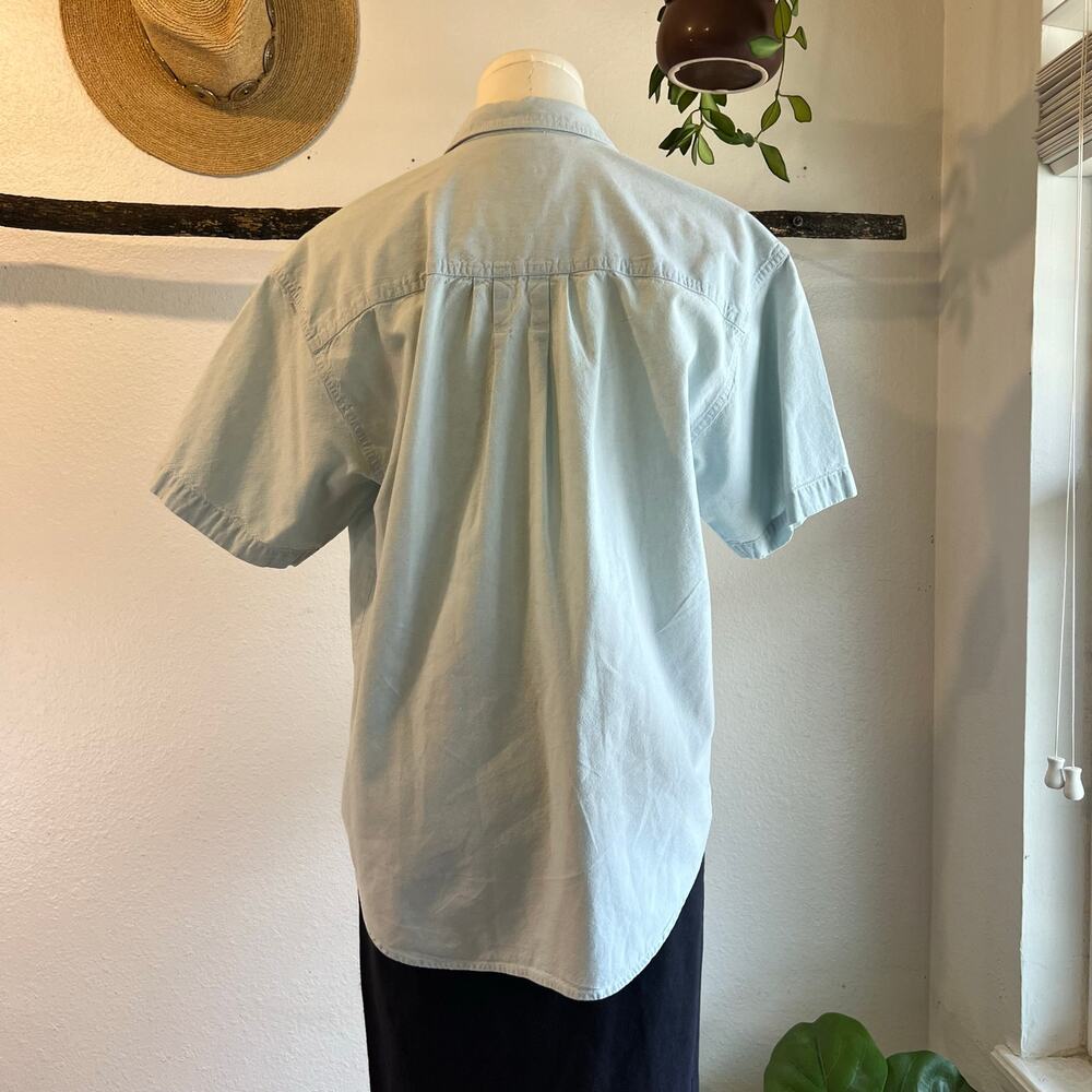Dockers 100% Cotton 90s Blue Button Down Short Sleeve Shirt Unisex Size Small - Picture 3 of 11